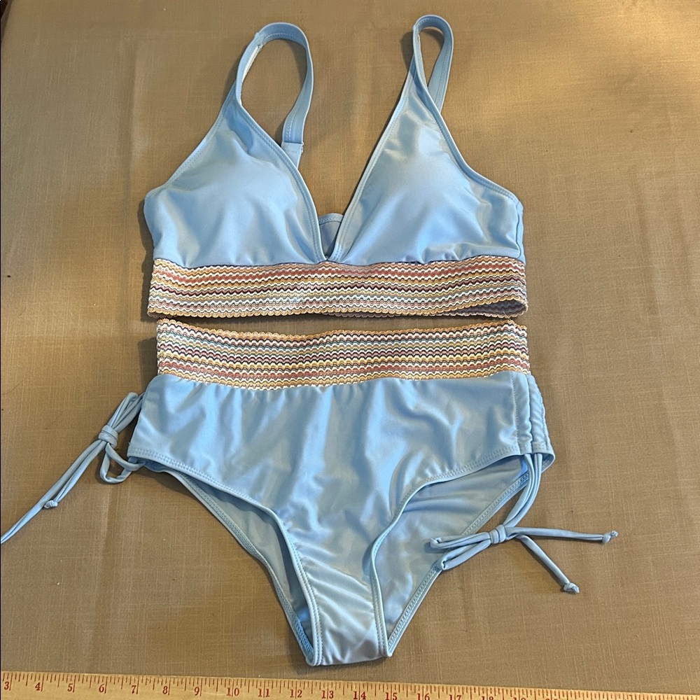 NWOT Blue Womens Two Piece Swimsuit